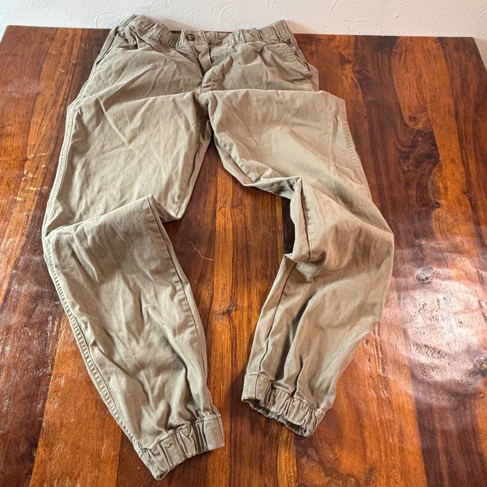 Bearbottom Clothing Mens Jogger Pants Khaki Tan Cotton Stretch Size M 27 Inseam